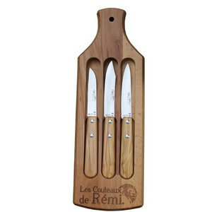 Cutting Board With 3 Paring Knives