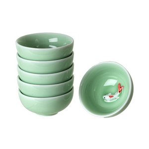 Koi Fish Kung Fu Tea Cups 6 Piece Set